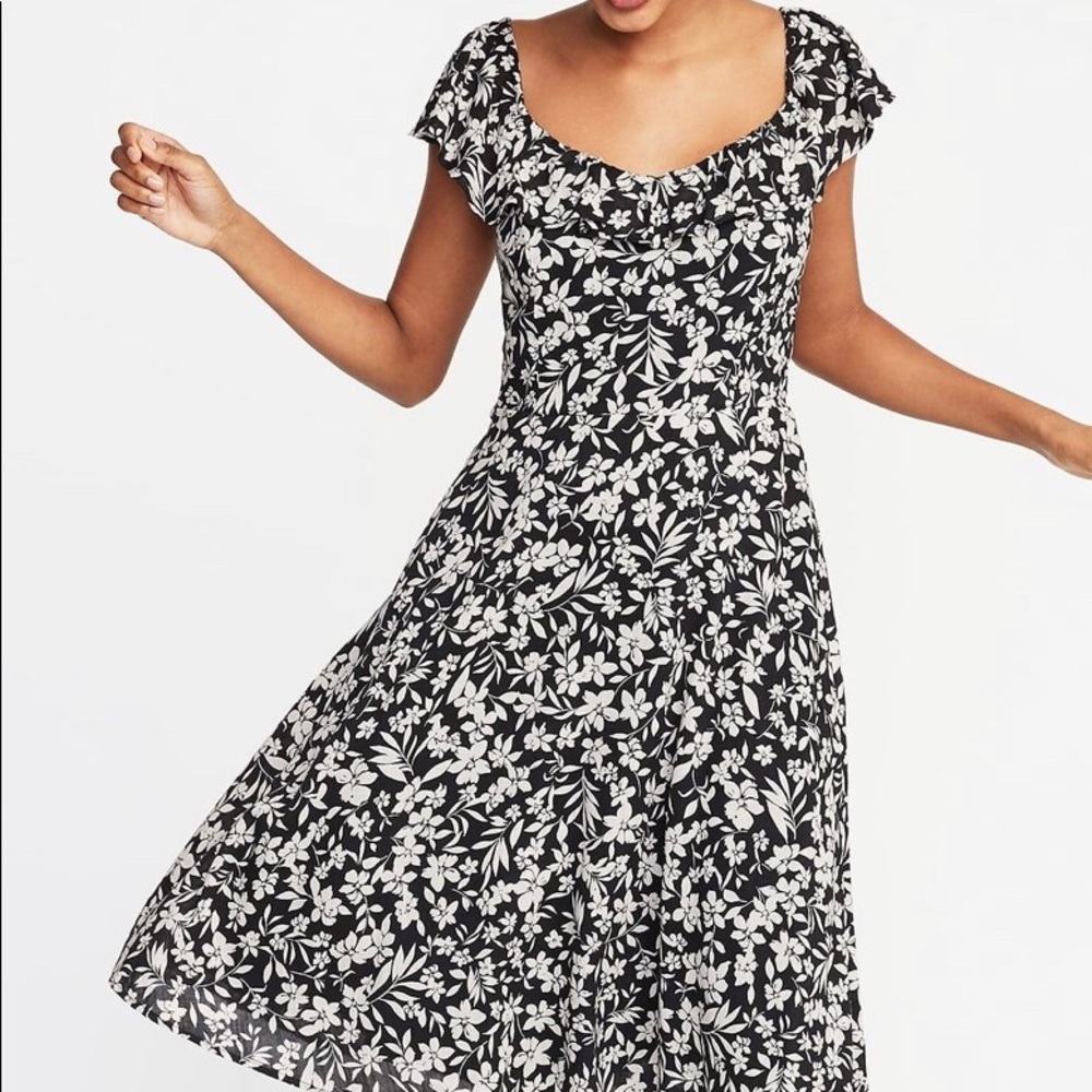 Ruffled Fit & Flare Dress